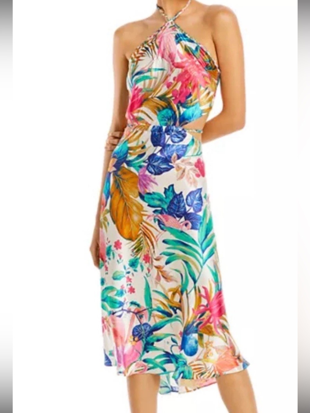 Rococo Sand Tropical Leaf & Floral Midi Skirt - Multicolor revolve
